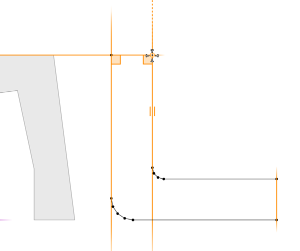 Segment at guides intersection Segment at guides intersection