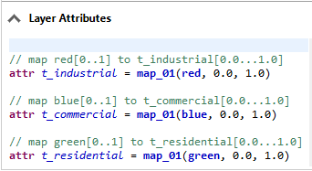 Inspector window showing layer attributes Inspector window showing layer attributes