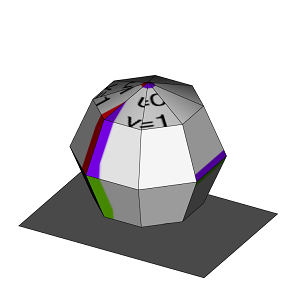 Sphere with 8 sides on xz center