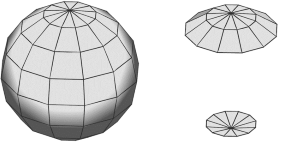 Select top faces and all faces with exactly 3 vertices