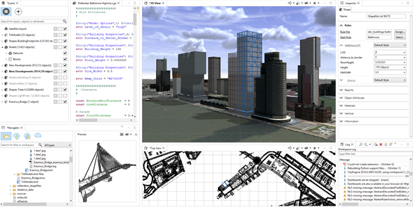 CityEngine windows for urban layouts