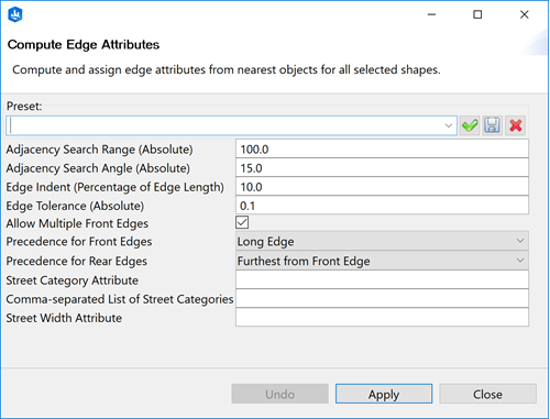 Compute Edge Attributes dialog box