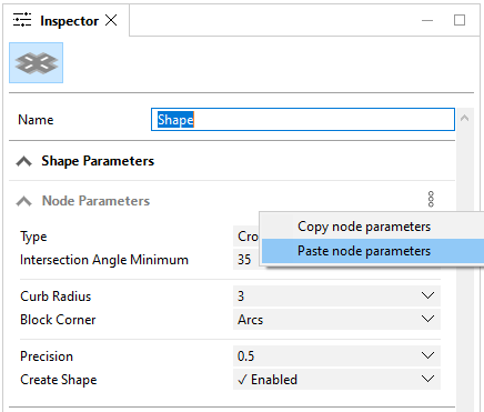 Copy and paste parameters