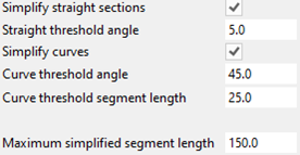 Straight sections and curves settings