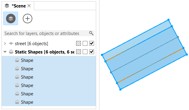 CGA generated street converted to static shapes.