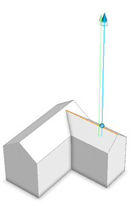 Edge move along the blue axis insets the edge along the existing roof