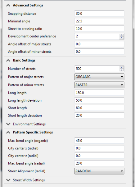 Organic distribution of rasters settings