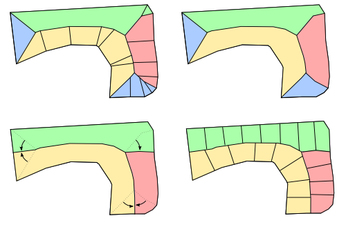 Successive steps of the skeleton subdivision algorithm