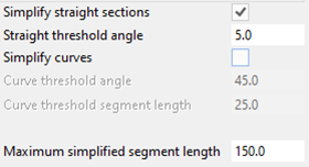 Straight sections only settings