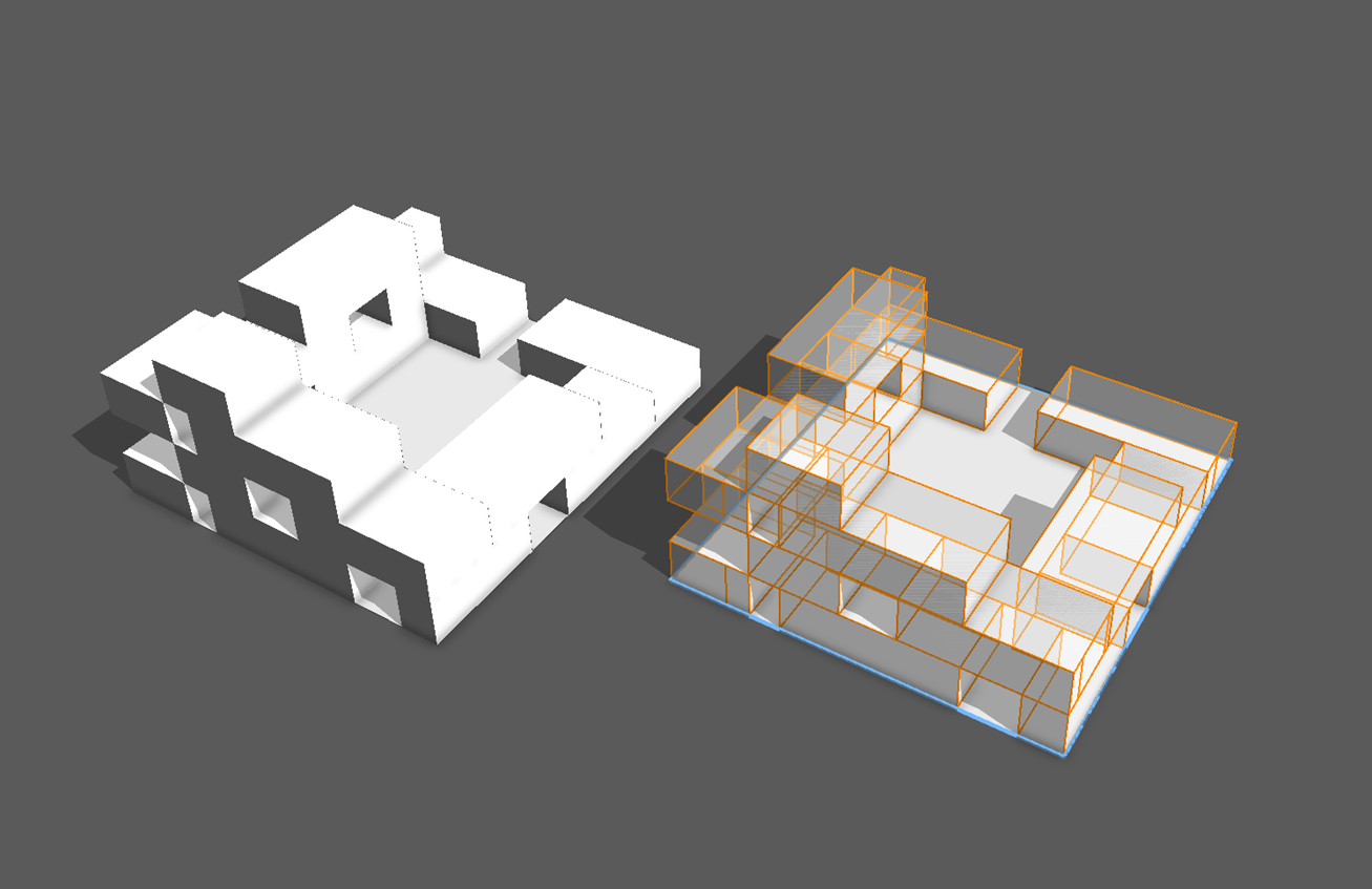 Extension points highlighted in Viewport window