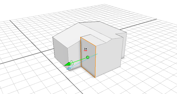 Green arrow drags parallel to the ground plane and creates a new top polygon