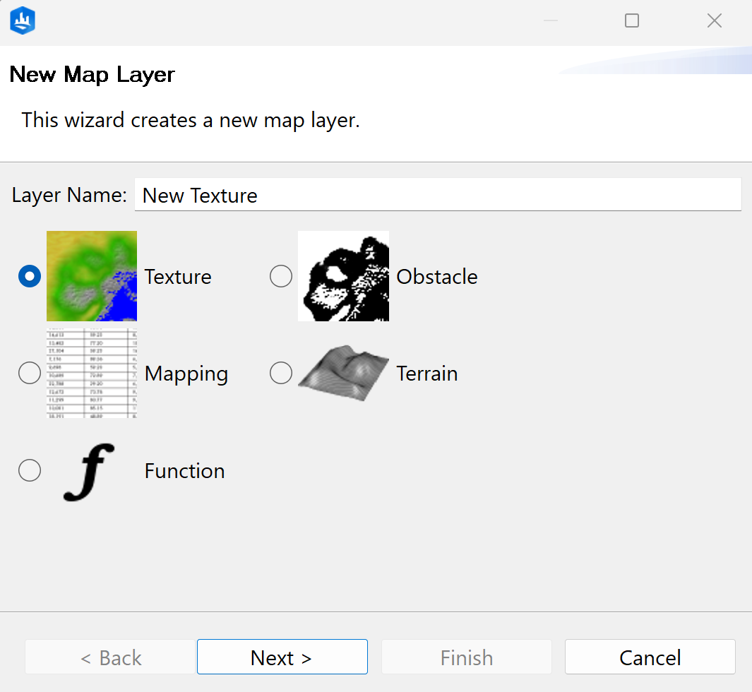 New Map Layer dialog box