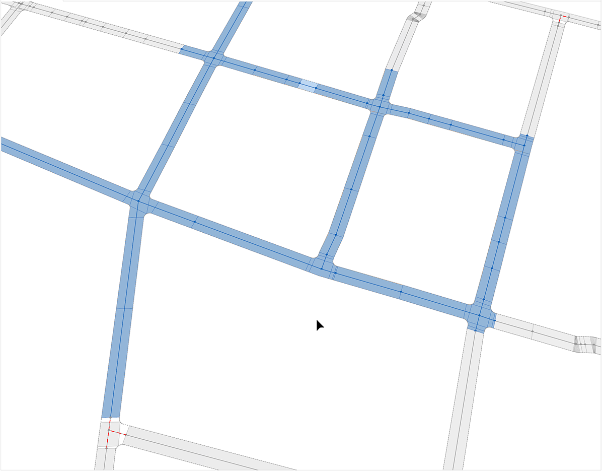 Streets after using Cleanup Graph tool