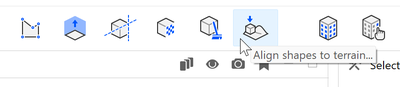 Align shapes to terrain on toolbar