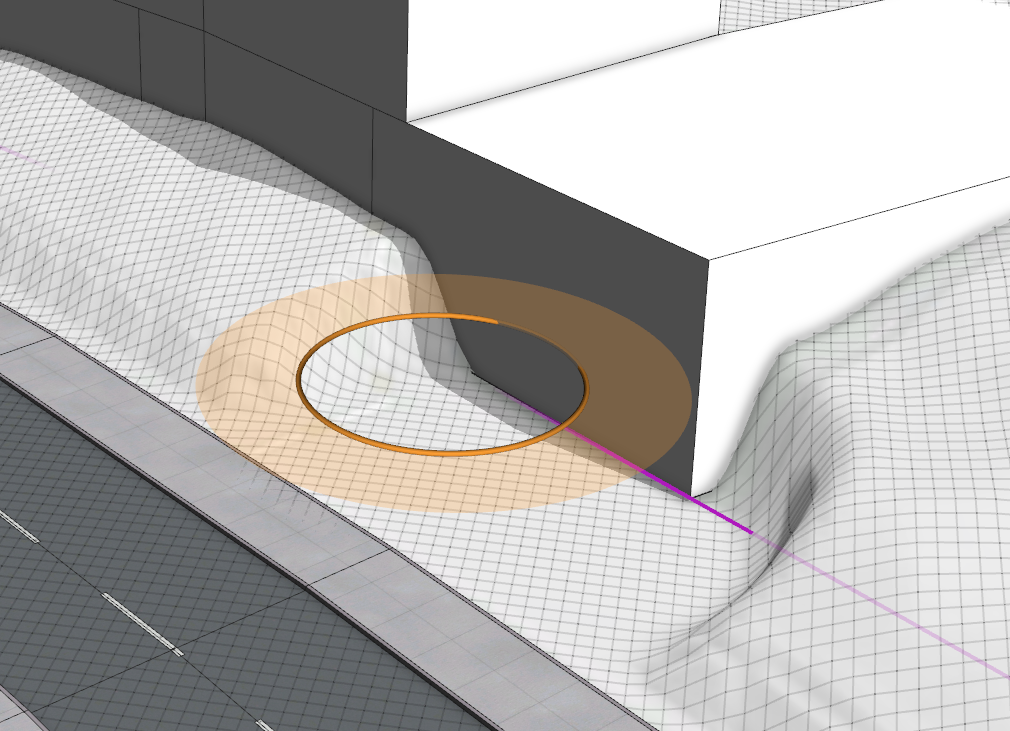 Editing terrain height to street level