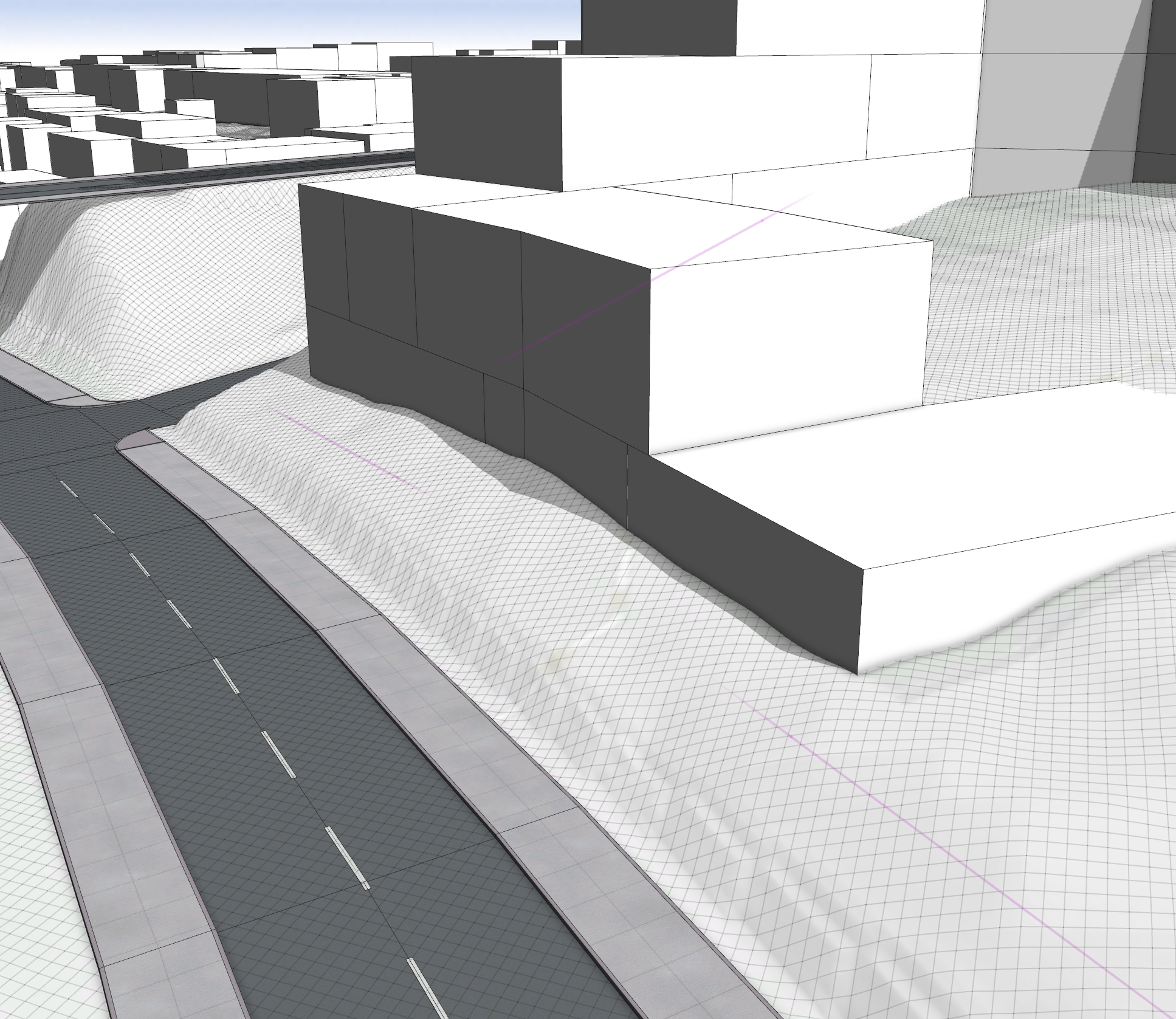 Street before the terrain is editied