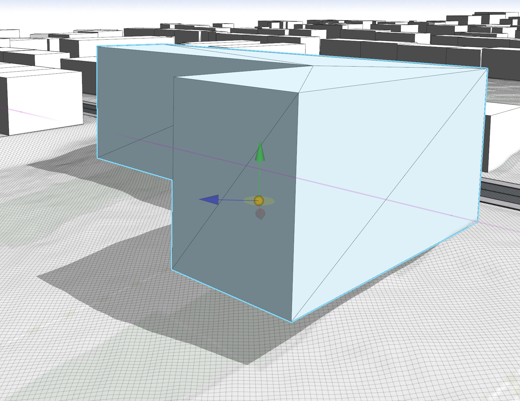Upper L-Shape selected with Transfom Move tool