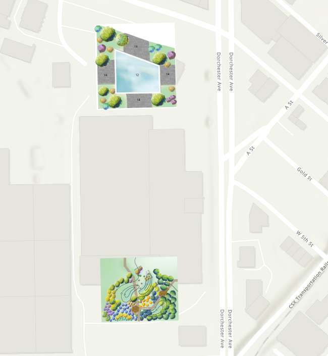 Courtyard basemaps in a web scene