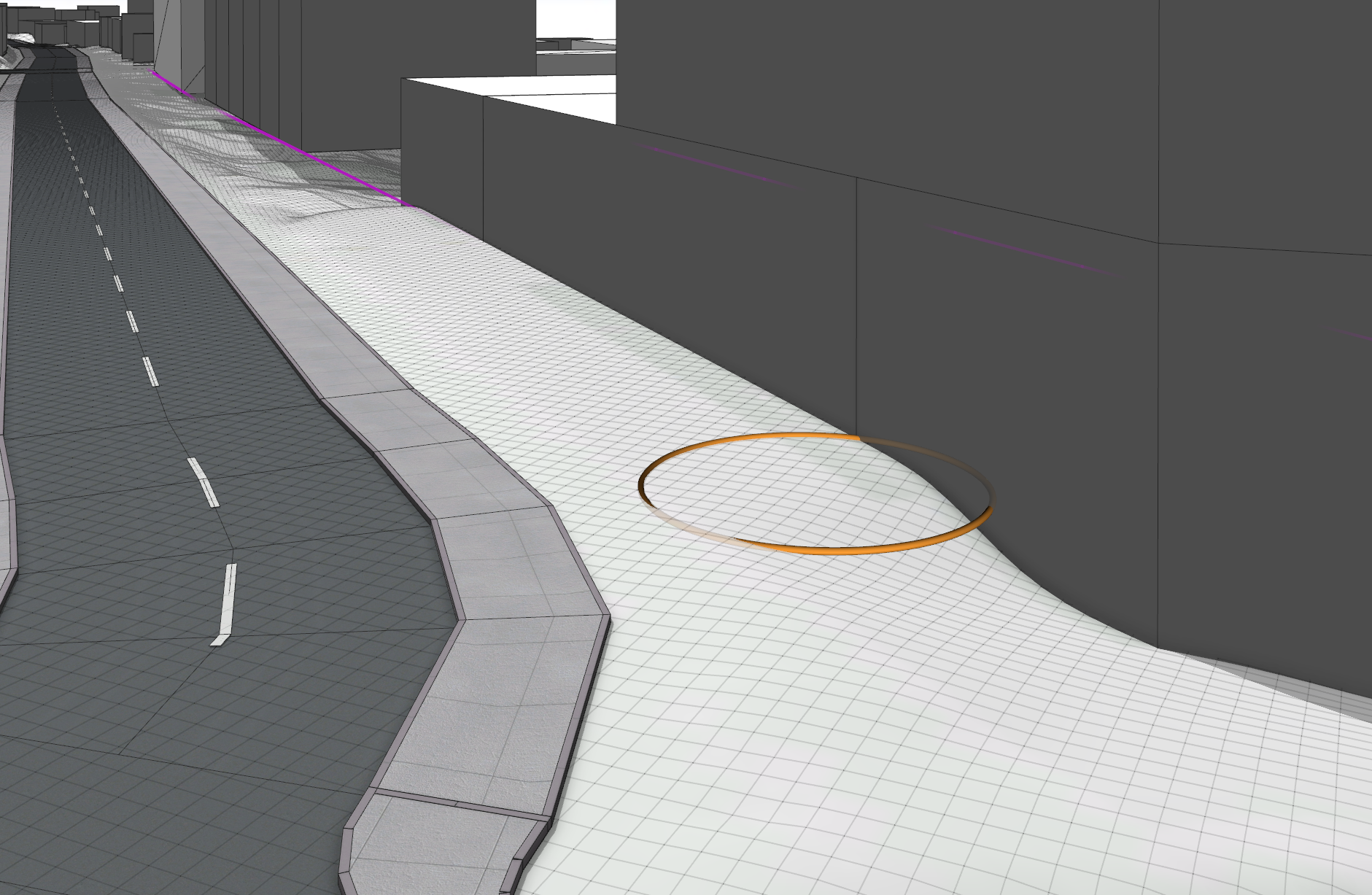 Create building access on the upper street