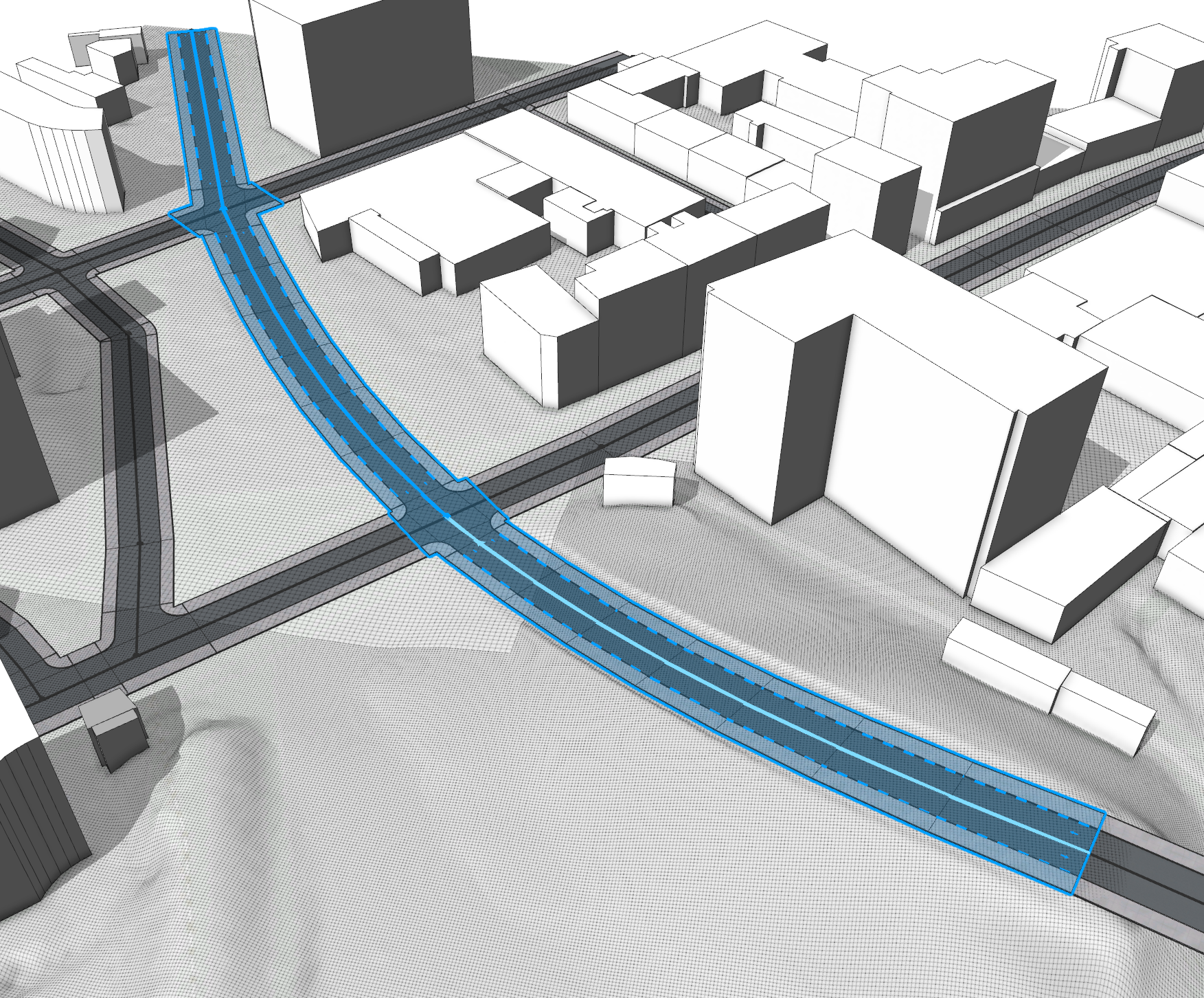 Terrain aligned to streets