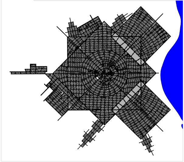 Sesame City network of streets and buildings