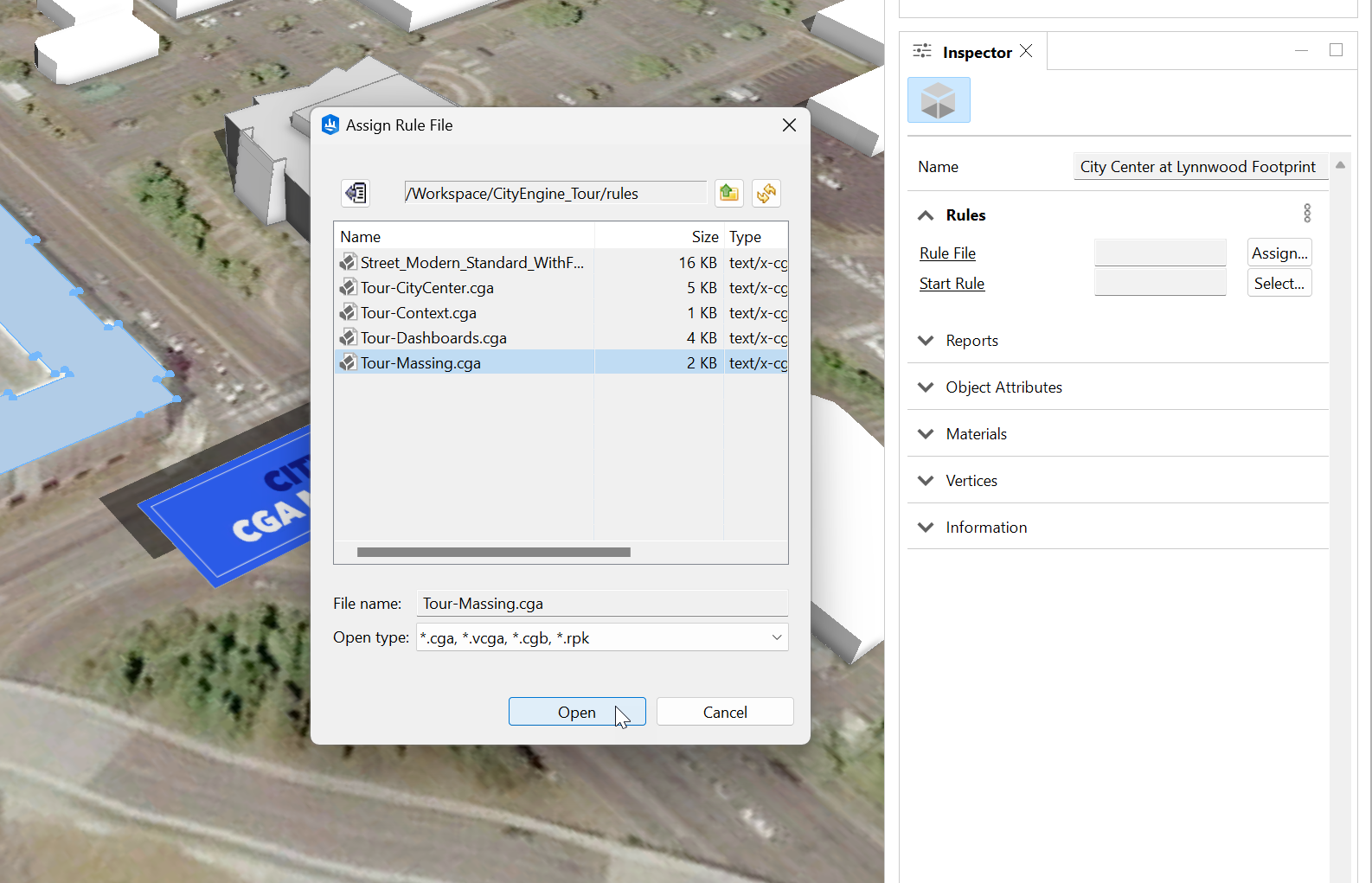 Assign rule file dialog box