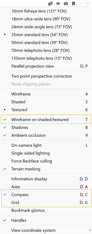 View settings tool