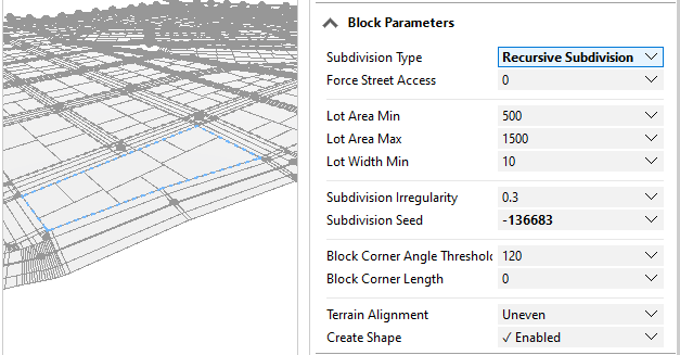 Inspector Block Parameters dialog box