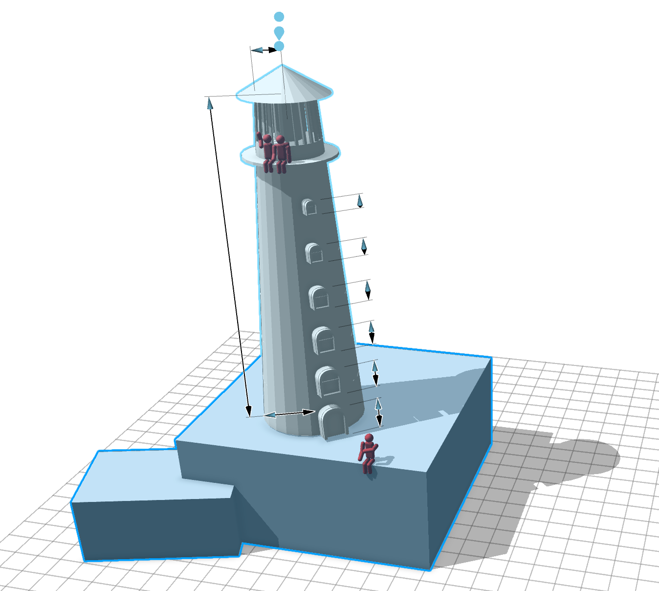 Handles with lighthouse