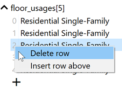 Delete row