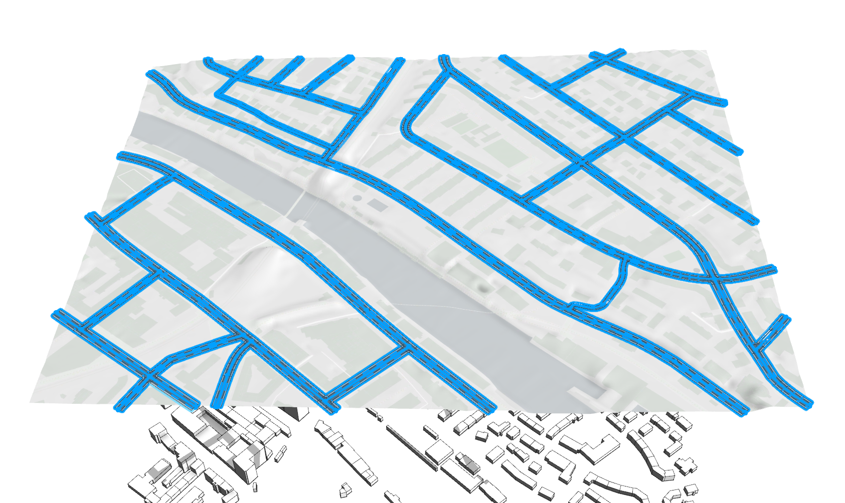 Street aligned to terrain