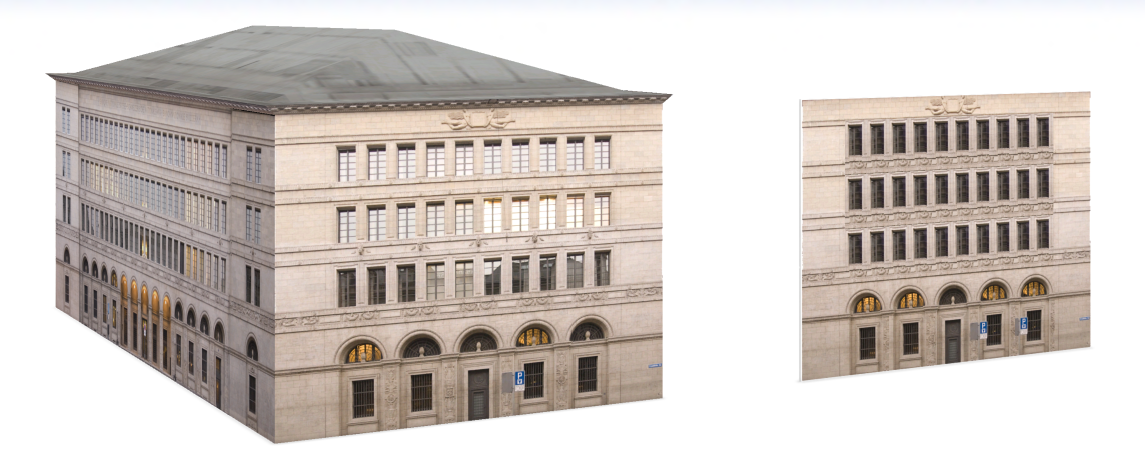Final facade with splits