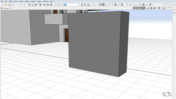 Rectangle tool used to create a 3D window