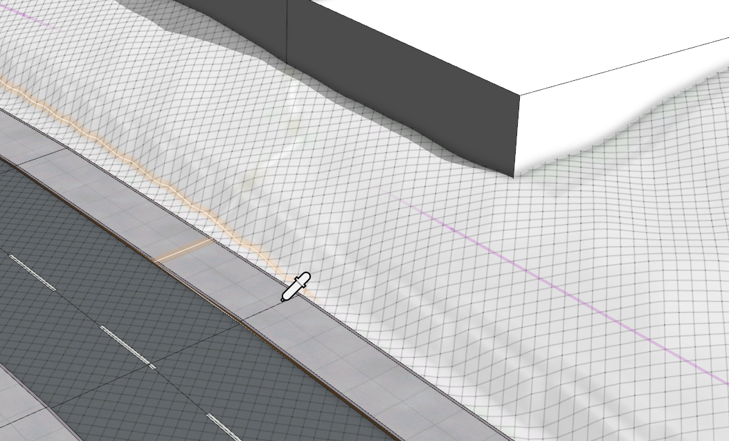 Using mouse to set the terrain height to the street level