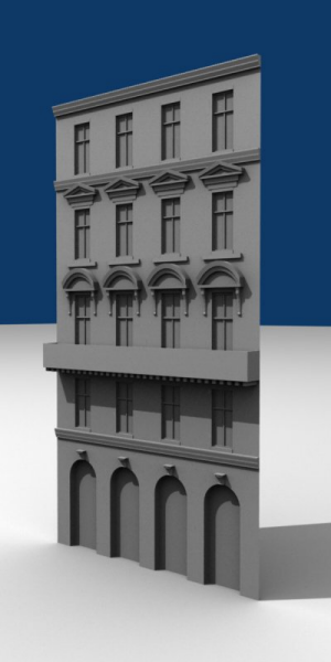 Rendered facade without wireframe