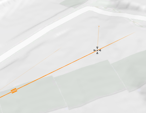 Placing point to left of street curve