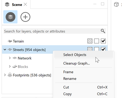 Select objects in Scene Editor window