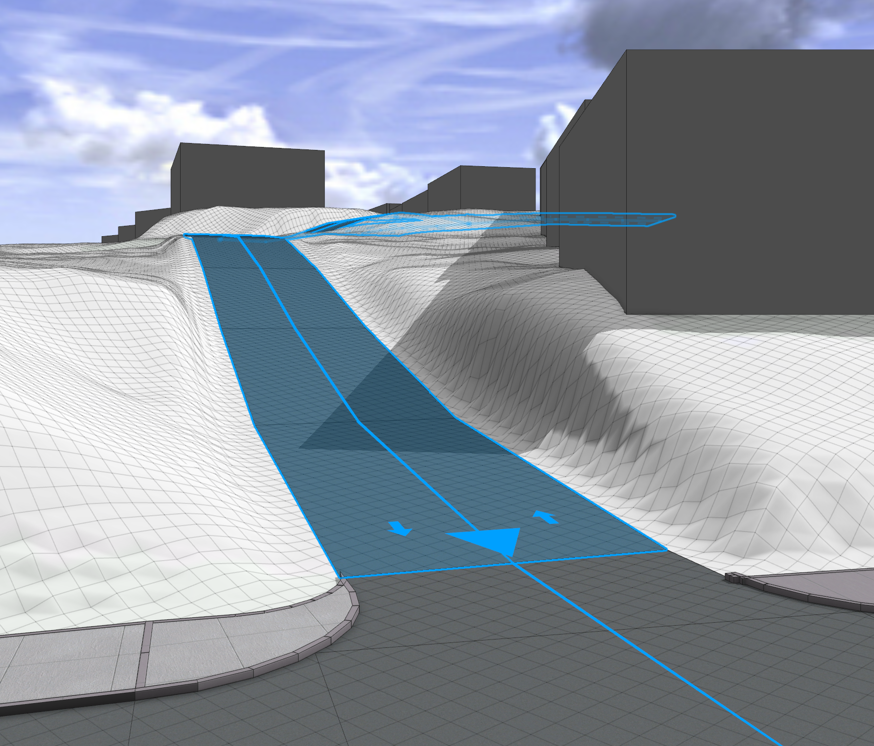 Strreets created on terrain