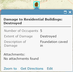 Information about the damage assessment you clicked