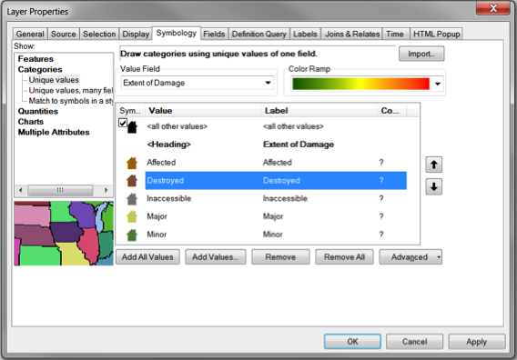 Layer properties overview