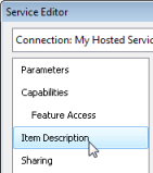 Service Editor Item Description