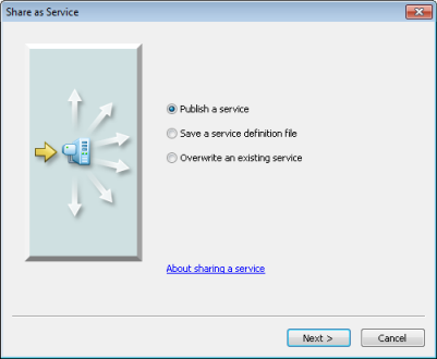 Share as Service dialog box