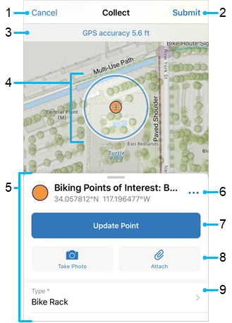 Data collection form and tools with callouts