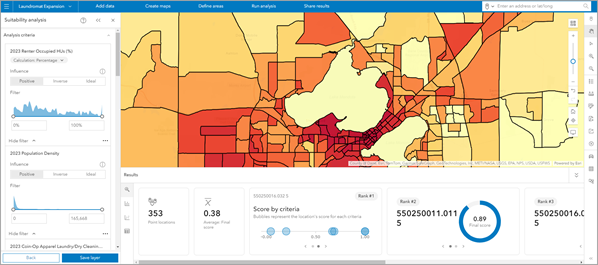 Suitability analysis example