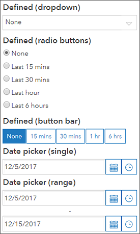 Date selector display types