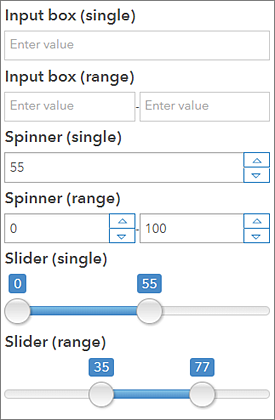 Number selector display types