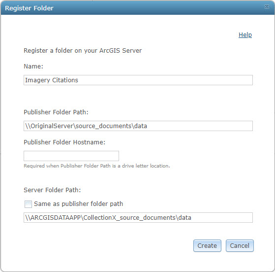 Register Folder dialog box