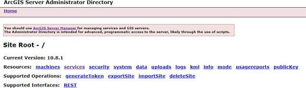 ArcGIS Server Administrator Directory