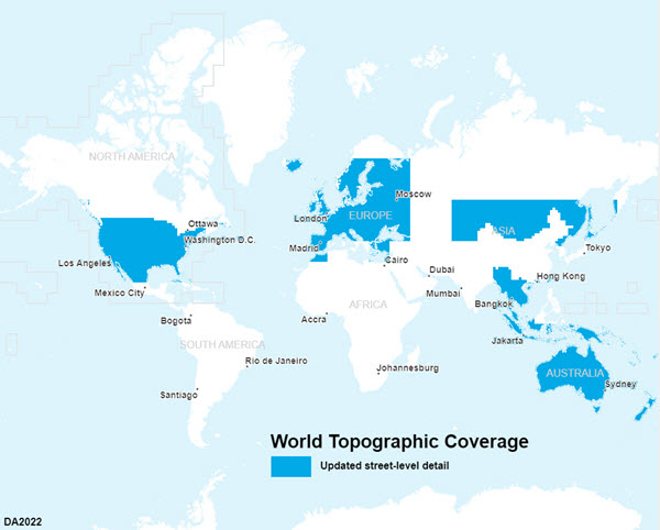 Updated coverage for World Topographic Map