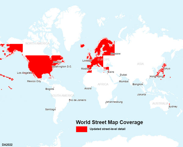 Updated coverage for World Street Map